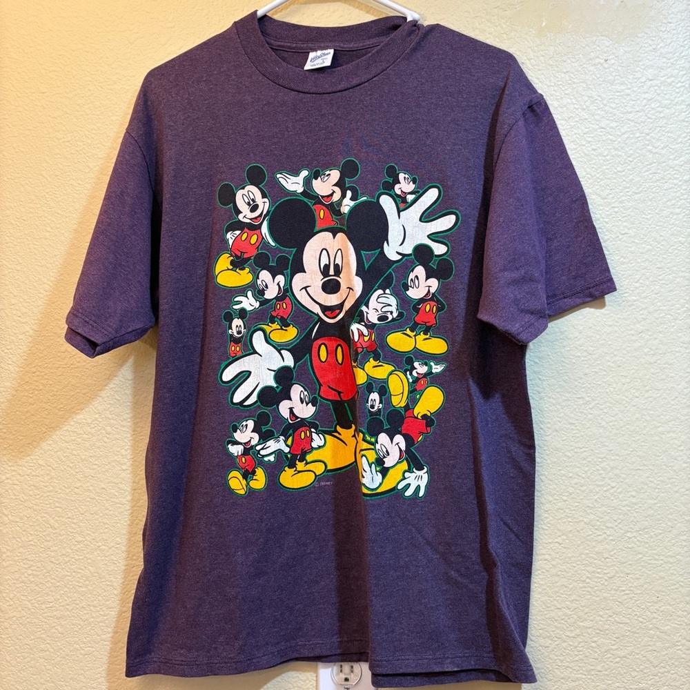 Vintage Mickey Mouse Purple TShirt Large